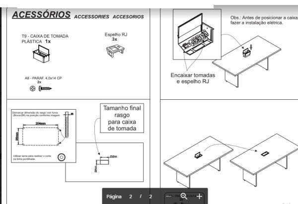 Caixa Tomada Embutir Na Mesa, Hdmi, - Caixa Vazia, - 2