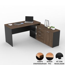 Mesa de Direção em L Ampla 170x150 Tampo 40mm para Seu Escritório - 6