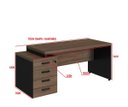 Ver imagem 4 de Mesa Para Escritorio Presidente Reta 1,72x70m + Gaveteiro Pe 40mm + Nicho