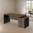 Ver imagem 1 de Mesa Para Escritorio Presidente Reta 1,72x70m + Gaveteiro Pe 40mm + Nicho