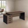 Mesa Para Escritorio  Presidente Reta 1,72x70m + Gaveteiro Pe 40mm + Nicho - 2