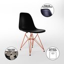 Ver imagem 4 de Mesa Jantar Industrial Retangular 137x90cm Canela Base V com 6 Cadeiras Eames Eiffel Pretas Base Cob