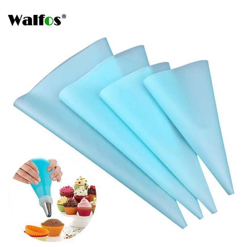 Sacos De Creme WALFOS Para Cozinha, 4 Sacos Para Decoração De Bolo Em Silicone Reutilizáveis - 2