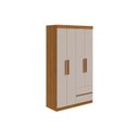 Ver imagem 1 de Guarda Roupa Solteiro 4 Portas e 2 Gavetas Zeus Rovere/amêndoa/off White - Lopas