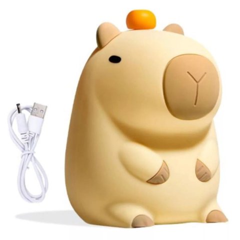 Luminaria Mesa Capivara Fofa Touch Muda de Cor Usb Recarregavel Iluminaçao Decoraçao Casa Quarto