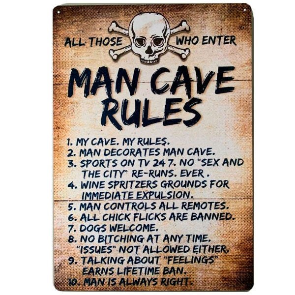 Placa Decorativa Mdf Man Cave Rules