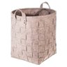 Cesto em Feltro Tramado Cinza Grande com Alças 38x38x38 Yoi - 1