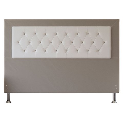 Cabeceira King 1,95m Havana Suede com Corino Branco - Pallazio - Bege