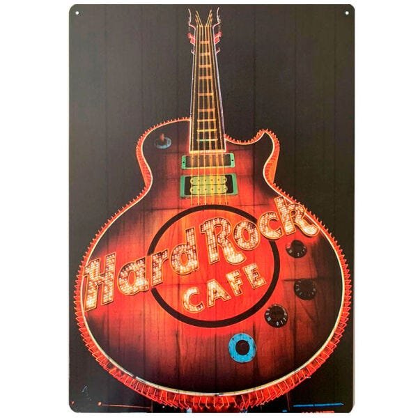 Placa Decorativa Mdf Hard Rock Café