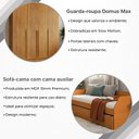 Ver imagem 4 de Kit Quarto Bicama Duo + Cama Auxiliar + Guarda-Roupa Domus Max 4 Portas Nature Cedro