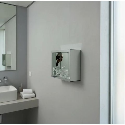 Nicho Parede Espelhado Prata Decoração Inova Decor