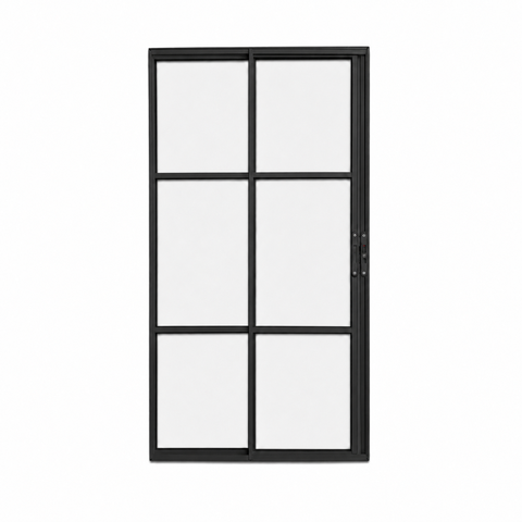 Porta Balcão 2 Folhas Vidro 210x150 Preto Linha 22