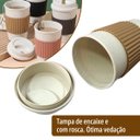 Ver imagem 4 de 2 Copo Térmico Café Tampa Mexedor Bambu Microondas Vr 450ml - Bege