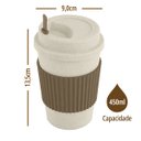 Ver imagem 3 de 2 Copo Térmico Café Tampa Mexedor Bambu Microondas Vr 450ml - Bege