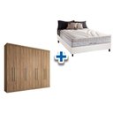 Ver imagem 1 de Cama Box Casal + Colchão American Herval + Guarda Roupa Master Vip 8.4 Atacama