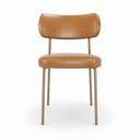 Ver imagem 7 de Kit 4 Cadeiras Sala de Jantar Lisa Pés Champanhe PU Caramelo m² - Monari Design