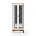 Ver imagem 2 de Cristaleira 2 Portas com Espelho Off White - Imbuia