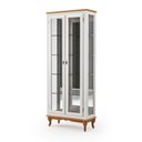 Ver imagem 1 de Cristaleira 2 Portas com Espelho Off White - Imbuia
