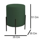 Ver imagem 4 de Kit 2 Puffs Orgânicos Veludo Thor com Pés de Ferro Preto - 7 Decor Verde Escuro