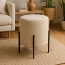 Ver imagem 2 de Kit 2 Puffs Orgânicos Veludo Thor com Pés de Ferro Preto - 7 Decor Verde Escuro