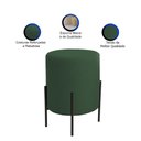 Ver imagem 3 de Kit 2 Puffs Orgânicos Veludo Thor com Pés de Ferro Preto - 7 Decor Verde Escuro