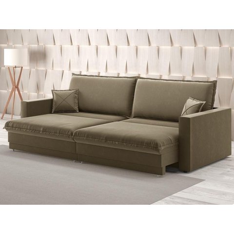 Sofá Tango 1,80m sem Caixa, Retrátil e Reclinável Veludocristal Castor - Netsofas