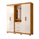 Ver imagem 1 de Guarda Roupa Grande Quarto Casal Eldorado 4 Portas 3 Gavetas Espelho Freijo com Off White