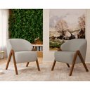 Ver imagem 2 de Poltrona Decorativa 71cm Mega Linho Camurça Cinza - Sallar Home