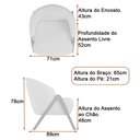 Ver imagem 4 de Poltrona Decorativa 71cm Mega Linho Camurça Cinza - Sallar Home