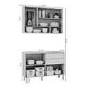 Ver imagem 3 de Cozinha Modulada 2 Peças Celeste com 1 Balcão e 1 Armário Aéreo Cinamomo/Offwhite