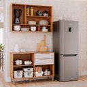 Ver imagem 4 de Cozinha Modulada 2 Peças Celeste com 1 Balcão e 1 Armário Aéreo Cinamomo/Offwhite