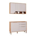 Ver imagem 2 de Cozinha Modulada 2 Peças Celeste com 1 Balcão e 1 Armário Aéreo Cinamomo/Offwhite