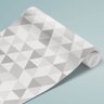 Papel de Parede Triângulos Branco e Cinza Arte Destaque 3,50 Metros - 3