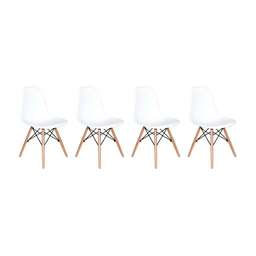 Kit 04 Cadeiras de Jantar Charles Eames Dkr Eiffel Cor Branco Bering - 2