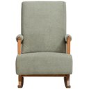 Ver imagem 3 de Poltrona de Amamentação com Balanço Base Nina Líria D02 Bouclê Verde Oliva C-199 - Lyam Decor