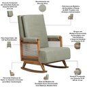 Ver imagem 4 de Poltrona de Amamentação com Balanço Base Nina Líria D02 Bouclê Verde Oliva C-199 - Lyam Decor