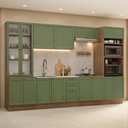 Ver imagem 1 de Armário de Cozinha Completa 340 cm Rustic/Verde Vik Madesa 01