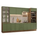 Ver imagem 2 de Armário de Cozinha Completa 340 cm Rustic/Verde Vik Madesa 01