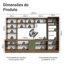 Ver imagem 3 de Armário de Cozinha Completa 340 cm Rustic/Verde Vik Madesa 01