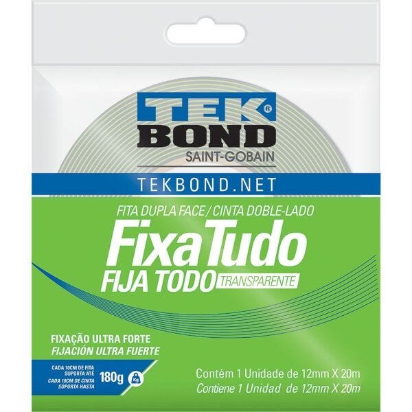 Fita Dupla Face Fixa Tudo Acrilico 12MMX20M