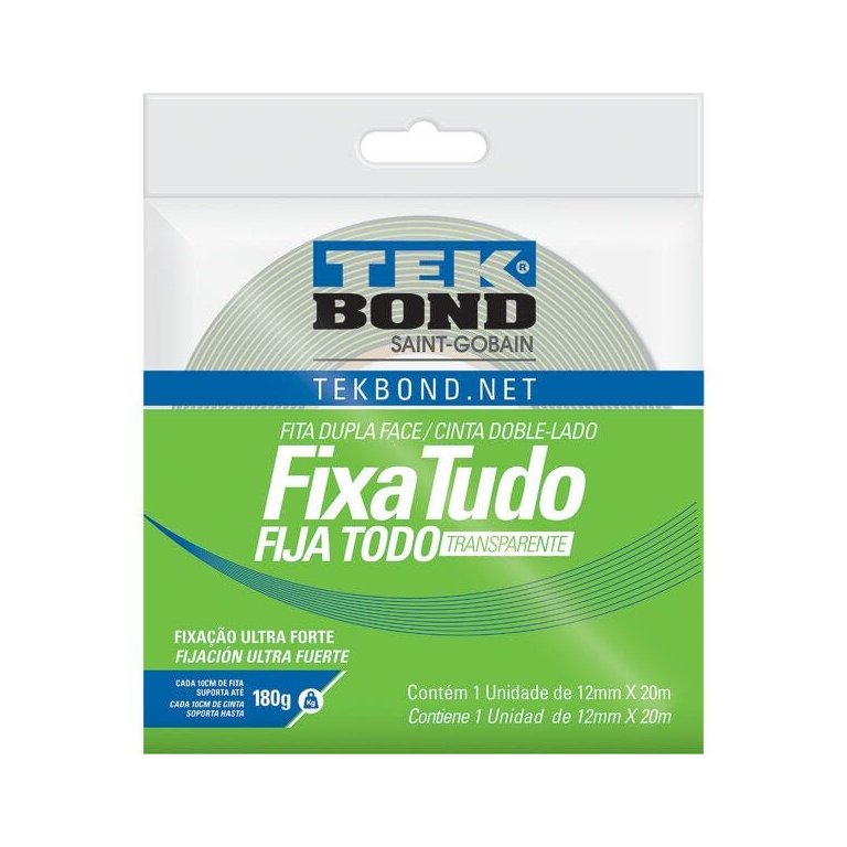 Fita Dupla Face Fixa Tudo Acrilico 12MMX20M