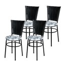 Ver imagem 1 de 4 Cadeiras Preta para Mesa Hawai Preta Assento Floral Cor:floral Branco