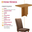 Ver imagem 7 de Mesa de Jantar Olímpia 120cm Tampo MDF Laminado Canto Copo com 4 Cadeiras Lisa