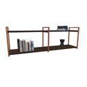 Ver imagem 2 de Nicho Industrial 2 Prateleiras Copacabana Ferro Cobre Tampo Amêndoa 120cm