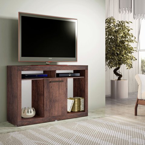 Rack para Tv até 42 Polegadas Sala Multiuso 1 Porta Café