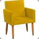 Ver imagem 1 de Poltrona Decorativa para Sala Nina Suede Cores Pé Palito Castanho - Mostarda, Suede
