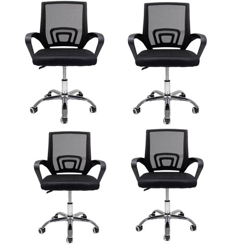 Cadeiras de Escritório Giratória Computador Ergonômica 4 Un