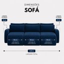Ver imagem 4 de Sofá Retrátil 6 Lugares Veludo Apolo 3,00 Mts Oceano