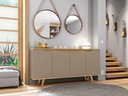 Ver imagem 1 de Aparador Buffet Grace com 4 Portas e Pés de Madeira Maciça - 5 Cores:fendi-hannover