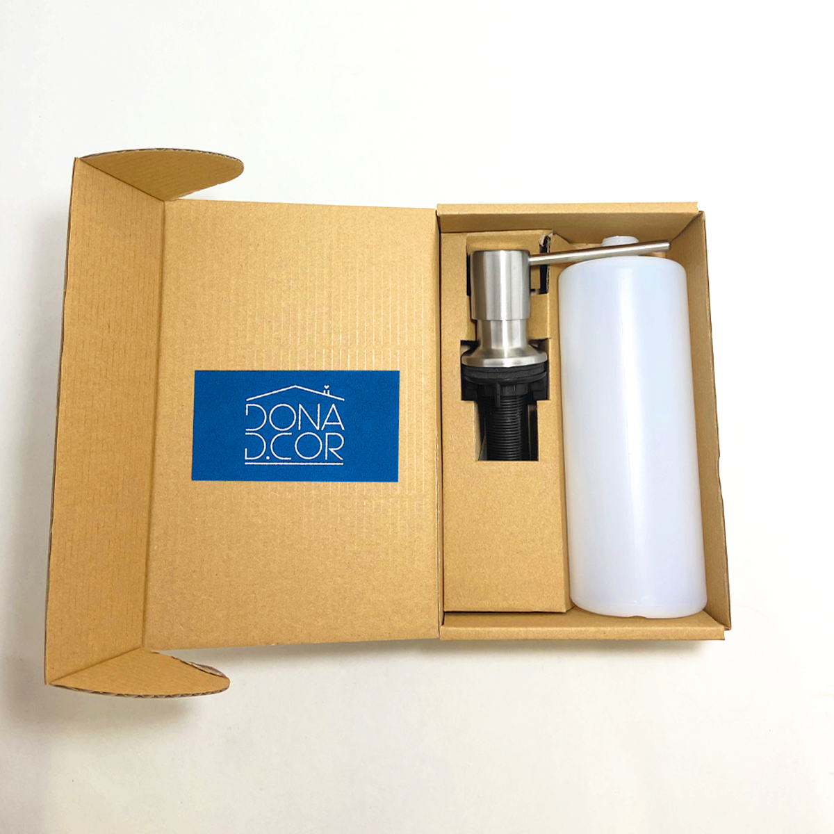 Porta Detergente Dispenser De Embutir Inox Escovado 320ml Bico Reto Porta Sabonete Liquido Para Banc